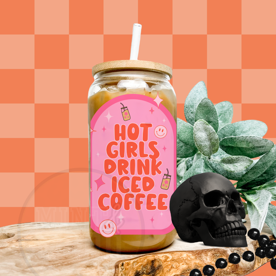 Hot Girls Drink Iced Coffee | Glass