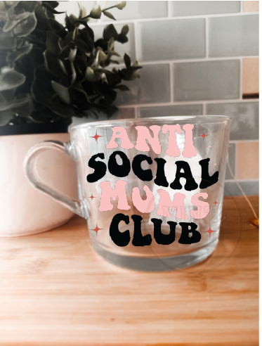 Anti Social Mums Club | Glass Mug