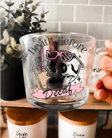 Death Before Decaf | Glass Mug